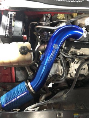 GMC 2500 Performance Air Intake - Sinister Diesel - Duramax LLY - Sinister Blue - `04-`05
